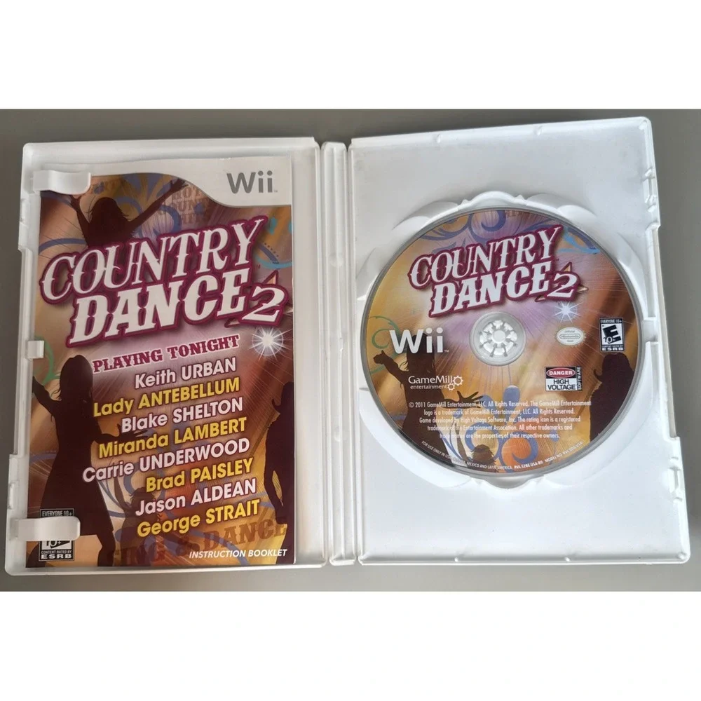 Country Dance 2 (Nintendo Wii, 2011) Game Preowned Country Music Top Artists